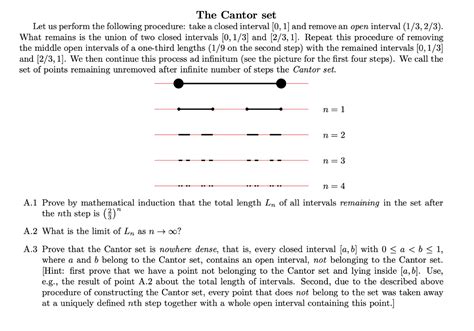 Solved The Cantor set Let us perform the following | Chegg.com