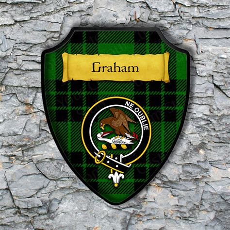 Graham Shield Plaque with Scottish Clan Coat of Arms Badge on | Etsy ...