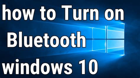 How to turn on / off Bluetooth in windows 10 - YouTube