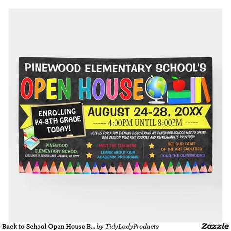 Back to School Open House Banner | Zazzle | School open house, School ...