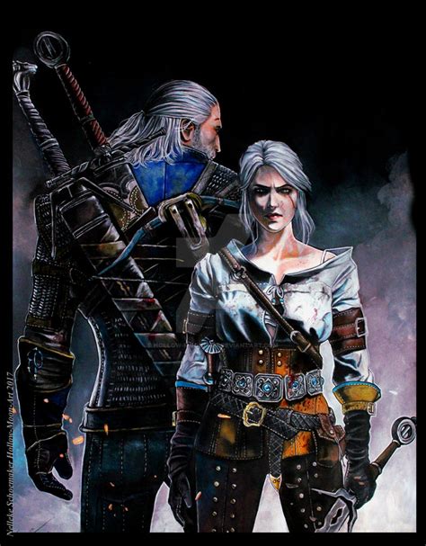 Ciri and Geralt by Hollow-Moon-Art on DeviantArt