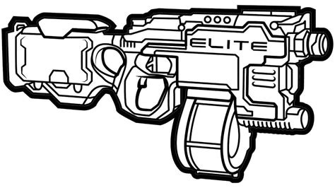 Nerf Gun Coloring Page - Free Printable Coloring Pages for Kids