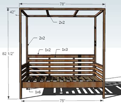 Ana White | Outdoor Daybed with Canopy - DIY Projects