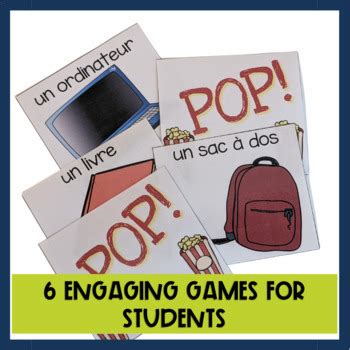 French School Supplies Games for Stations or Centers | Core French | FSL