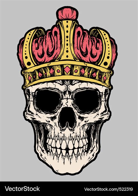 Skull king crown Royalty Free Vector Image - VectorStock