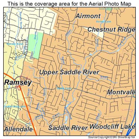 Aerial Photography Map of Upper Saddle River, NJ New Jersey