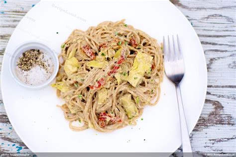 Pasta with Marinated Artichoke Hearts Recipe