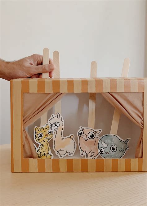 diy shoebox puppet theatre (with free printable puppets) – almost makes perfect