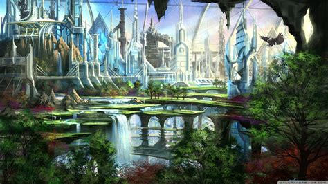 Fantasy wallpaper | 2560x1440 | #37925 | Fantasy landscape, Futuristic city, Fantasy city