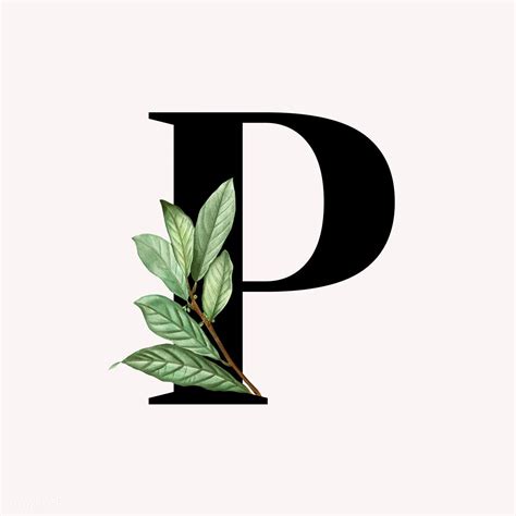 Download premium illustration of Botanical capital letter P ...