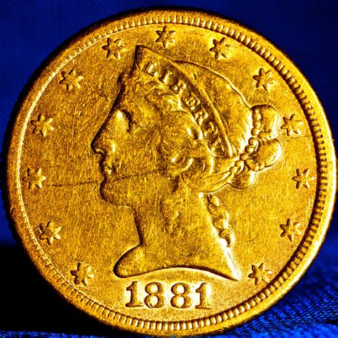 1881 5 DOLLAR GOLD COIN