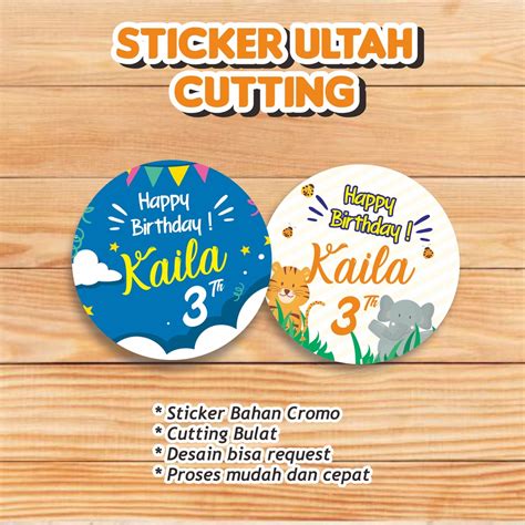 Jual Stiker Bulat Ulang Tahun Anak Label Custom | Print Sticker Custom Happy Birthday | Birthday ...