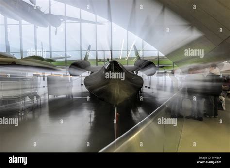 Lockheed SR-71 Blackbird Spy Plane im American Air Museum im Imperial War Museum Duxford, Cambs ...