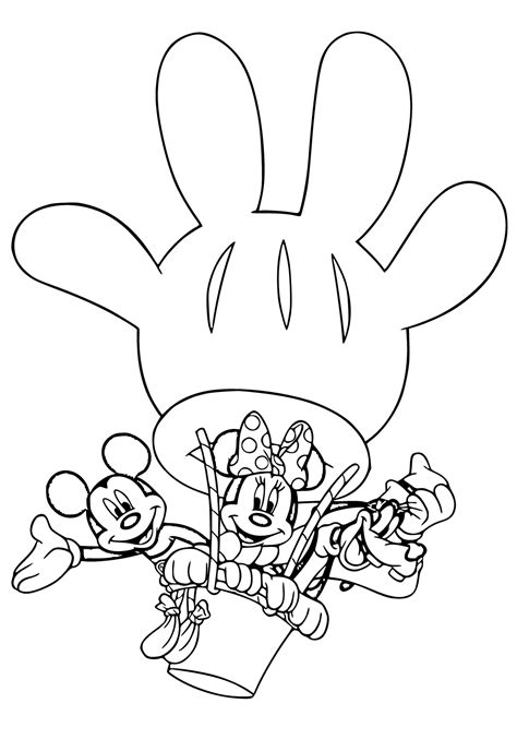 Free Printable Mickey Mouse Clubhouse Glove Coloring Page, Sheet and Picture for Adults and Kids ...