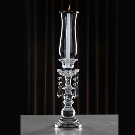 Tall glass candle holder