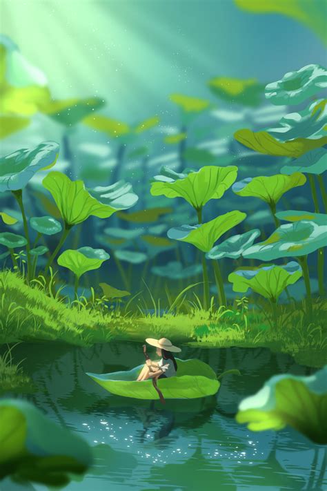 Lotus pond environment painting natalie rosalinda naylor – Artofit