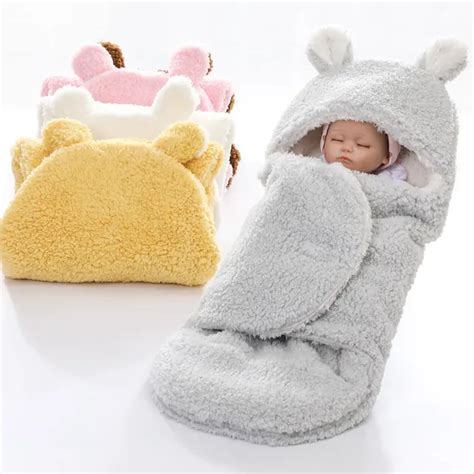 Winter Newborn Baby Blanket Infant Bebe Thicken Fleece Swaddle Stroller Warp Blankets For ...