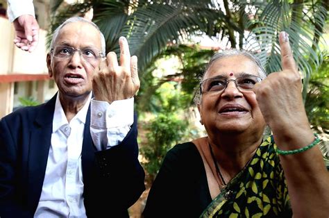 Bengaluru : Infosys founder N R Narayan Murthy and his wife Sudha ...