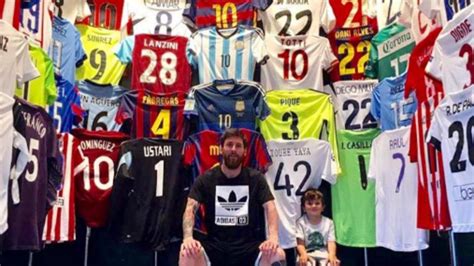 LOOK: Barcelona's Lionel Messi shows off maybe the world's best jersey collection - CBSSports.com