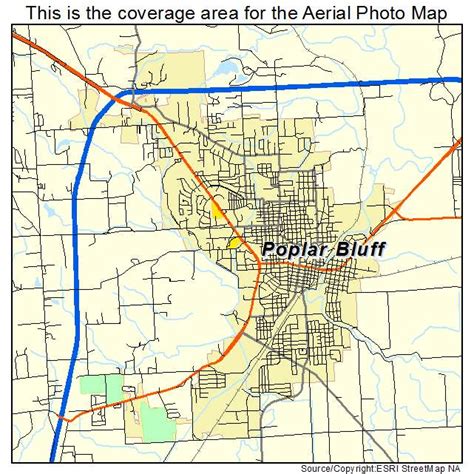 Aerial Photography Map of Poplar Bluff, MO Missouri