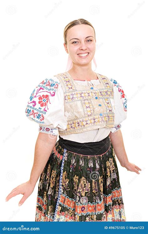 Slovakian Folk Costume - Embroidered Traditional Dress Stock Image ...