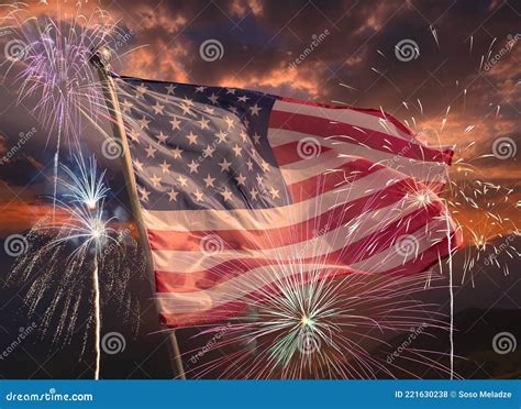 USA 4th of July Independence Day Background of American Flag with ...