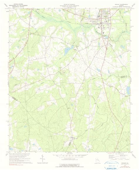 Classic USGS Wadley Georgia 7.5'x7.5' Topo Map – MyTopo Map Store