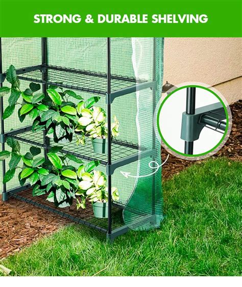 2x 5 Tier Plant Shelves Greenhouse Supplies Plant Stand Metal Shelving ...