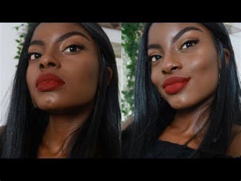 CLASSIC RED LIP on DARK SKIN but I’m not a makeup artist | WOC friendly - YouTube | Red lipstick ...