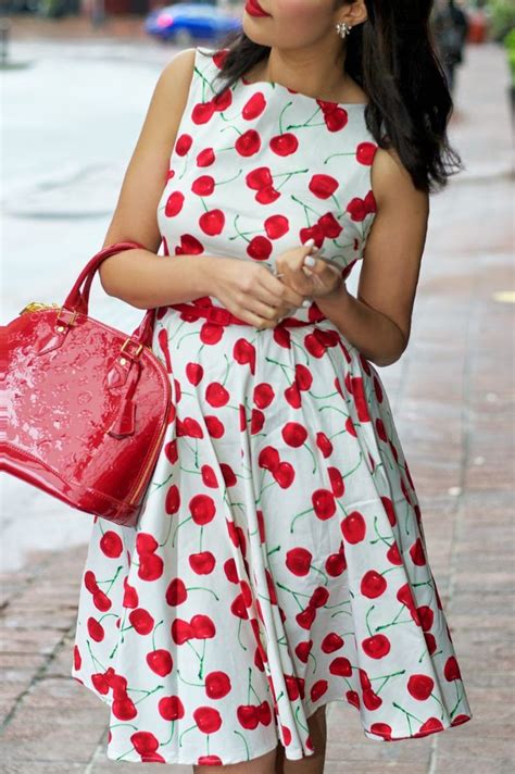 I decided to brighten up this grey Vancouver spring day with adorable cherry print dress ...