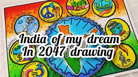 India of my Dream in 2047 Drawing/My vision for India in 2047 drawing ...