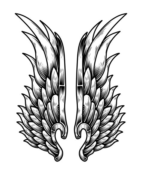 Vector angel wings tattoo design 16547801 Vector Art at Vecteezy
