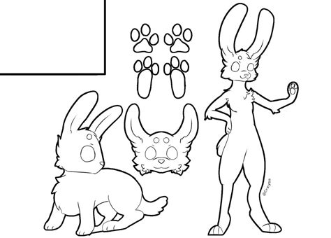 P2U Bunny Fursona Lineart Base With Different Ears - Etsy