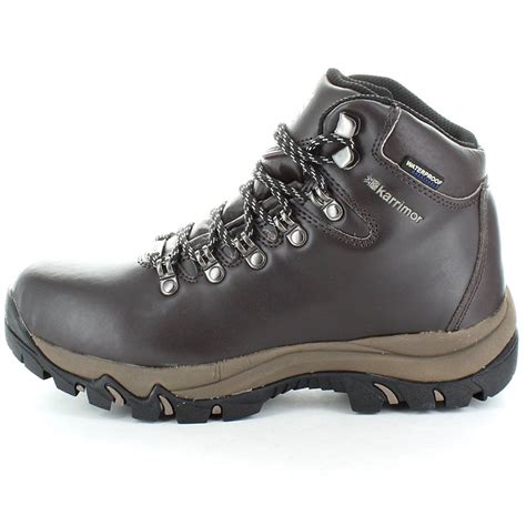 Karrimor womens Karrimor Ladies Mendip Leather Waterproof Breathable Walking Boots Brown 4 5 6 7 ...