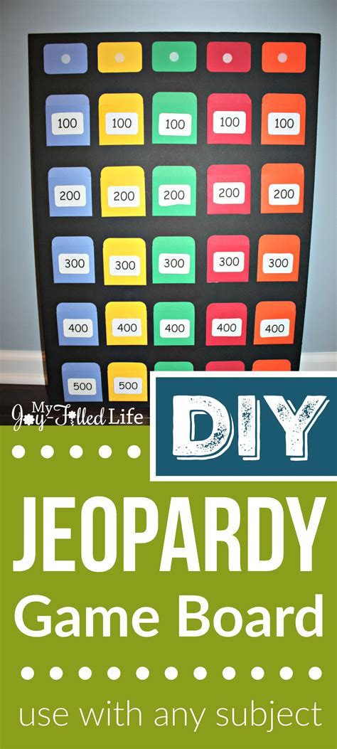 DIY Jeopardy Game Board | Jeopardy game, Board games diy, Games for kids