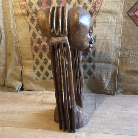 African wooden sculpture signed | African Art