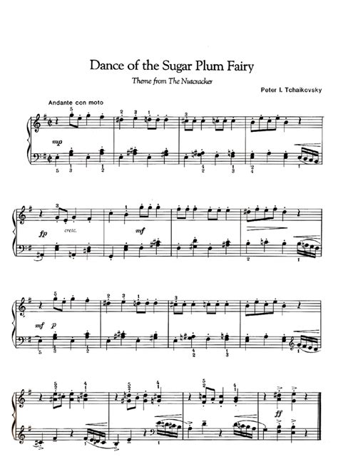 DANCE OF THE SUGAR PLUM FAIRY Easy Piano Sheet music | Easy Sheet Music