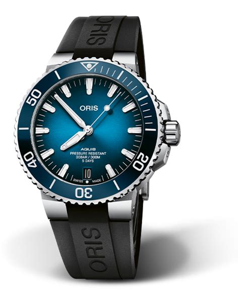 Oris Aquis Date Calibre 400 Blue Dial Rubber Strap | New York Jewelers ...