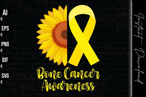 Yellow Ribbon Bone Cancer Awareness Graphic by vecstockdesign ...