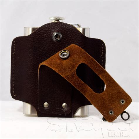 Flask Holder w/ Flask | Handmade Leather Flask Pouch in Black or Brown ...