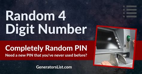 Random 4 Digit Number Generator - Generators List