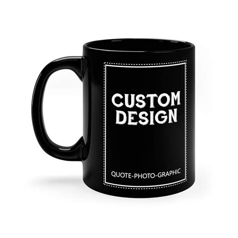 Custom Black Mug Custom Black coffee mug with name / Logo / | Etsy