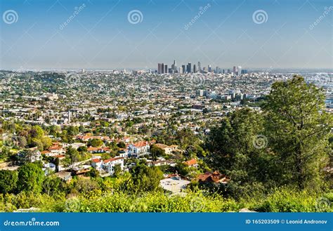 View of Los Angeles from Mount Hollywood Stock Image - Image of angeles ...