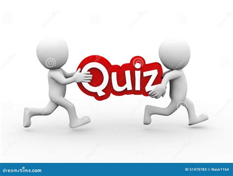 3d People Carrying Text Word Quiz Stock Illustration - Image: 51470783