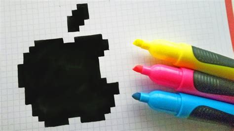 Handmade Pixel Art - How To Draw Logo Apple #pixelart | Easy pixel art, Pixel art, Minecraft ...