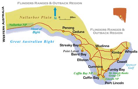 Eyre Peninsula Road Region Map South Australia