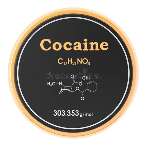 Cocaine. Chemical Formula, Molecular Structure. 3D Rendering Isolated ...