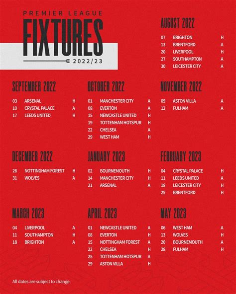 Jadwal Lengkap Pertandingan Manchester United di Premier League Inggris Musim 2022-2023 ...