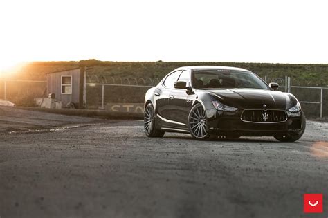 Black Maserati Ghibli Looking Fly On Custom Polished Silver Wheels ...