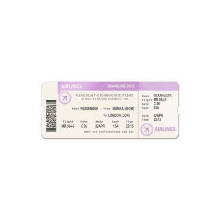 Vector of Airlines boarding pass - ID:144444542 - Royalty Free Image - Stocklib